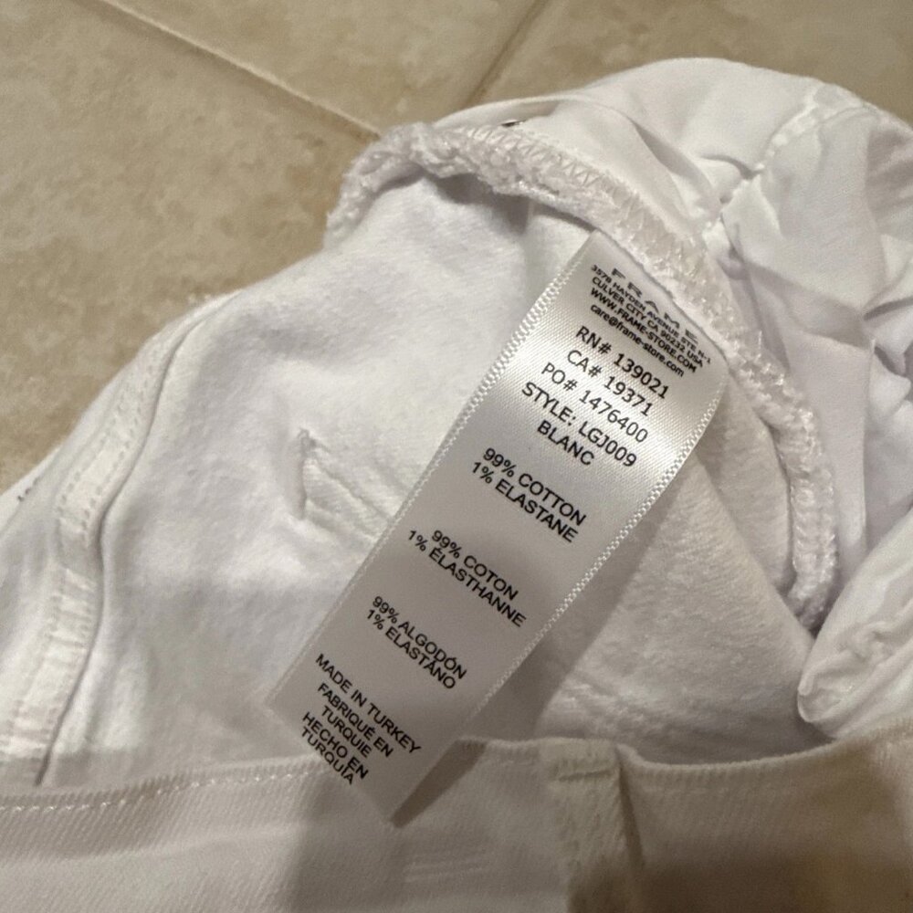 Frame Women’s 27 White La Garçon Jeans Mid-Rise Straight Fit - Picture 6 of 7